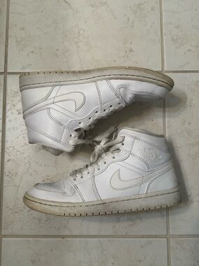 Nike White Jordan Mid Sneakers
